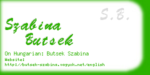 szabina butsek business card